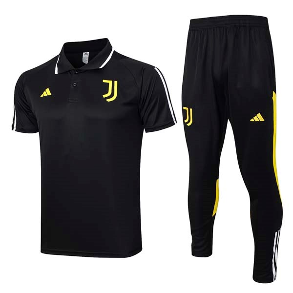 Polo Juventus Komplett Set 2023-24 Schwarz